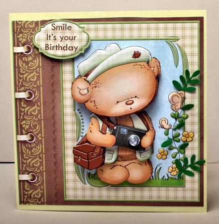 Photographer Ted Smile Please Card Topper & Decoupage by Kristina Norbat