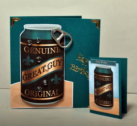 Great Guy Beer Can Shaped Card with Decoupage by Kristina Norbat