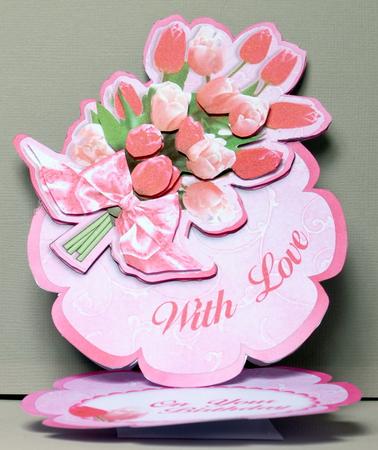 Tulip Sorbet - Flower Easel Card or Topper by Kristina Norbat