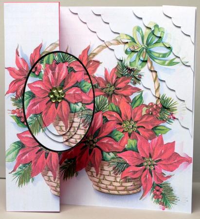 Poinsettia Foldback Corner Stacker Pyramid by Kristina Norbat