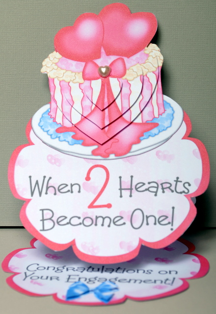 2 Hearts Become 1 - Engagement Flower Easel Card or Topper by Kristina Norbat