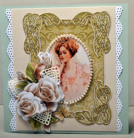 Face of Beauty and Roses of Beauty Card Front and Topper by Kristina Norbat