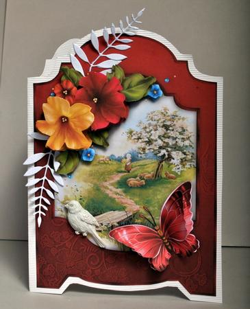 Pretty Petunias Screen Card Front by Kristina Norbat