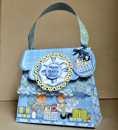 Handbag Gift Box New Baby Boy by Kristina Norbat