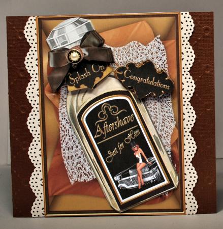 Black Aftershave Congratulations Decoupage Sheet by Kristina Norbat