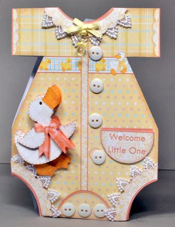Baby Girl or Boy Romper Suit Shaped Card Mini Kit by Kristina Norbat