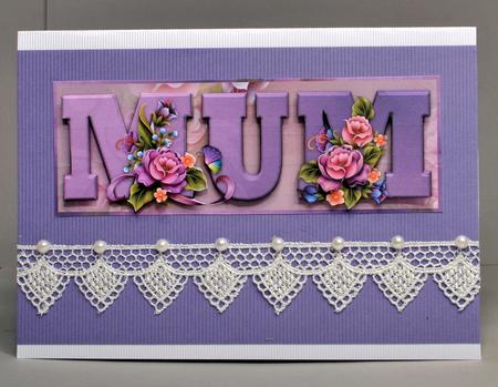Rosy Day Mum Large Dl Word Card by Kristina Norbat