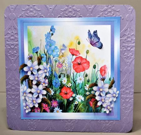 8x8 Field Flowers with Butterflies Topper by Kristina Norbat