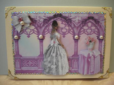 Beautiful Lady in White Gown in Stunning Fantasy Rainbow A4 by Kristina Norbat
