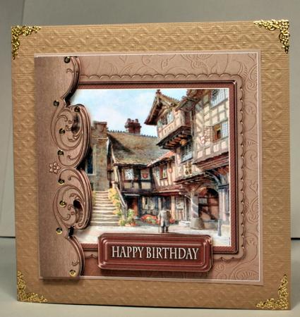 Vintage Building Leycester 8in x 8in Decoupage by Kristina Norbat