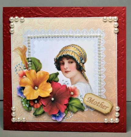 8x8 Vintage Girl in Gold Hat by Kristina Norbat