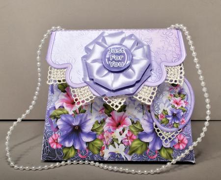 Handbag Gift Box Purple Petunias by Kristina Norbat