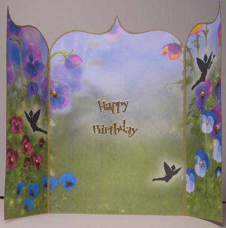 Fantasy Fairydust Pansies Taj Gatefold Card by Kristina Norbat