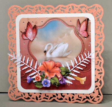 Petunia Swan 7" Card Front with Step by Step by Kristina Norbat