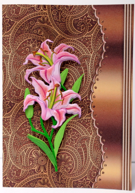 Burgundy Embossed Paisley with Copper Border by Kristina Norbat