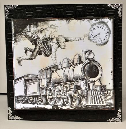 Trying to Catch the Train the Hard Way Quick Card Topper by Kristina Norbat