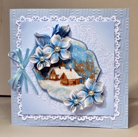 Winter Scene Card and Topper with Decoupage by Kristina Norbat
