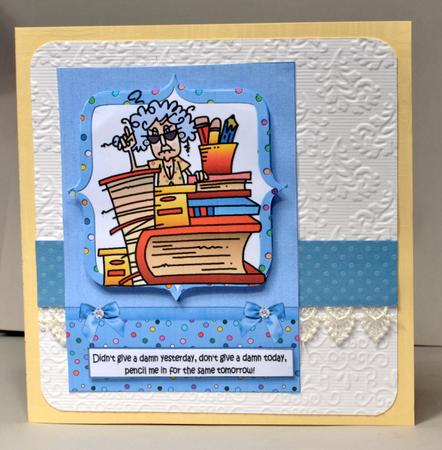 Stella Doesn't Give a Damn Birthday/retirement Quick Card by Kristina Norbat