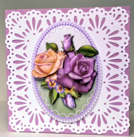 Heritage Roses in Pearl Frame Topper by Kristina Norbat