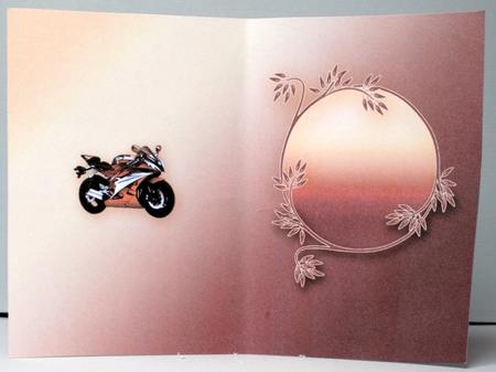 Motorbike in a Copper Frame Matching A5 Insert by Kristina Norbat
