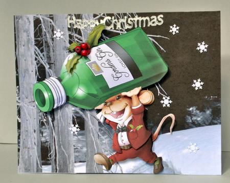 Christmas Gin Mouse! Decoupage Sheet by Kristina Norbat