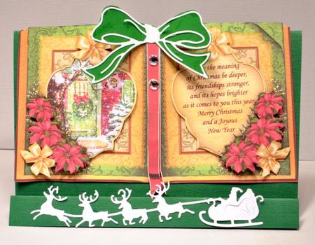 Vintage Christmas Door & Poinsettia Book Decoupage by Kristina Norbat