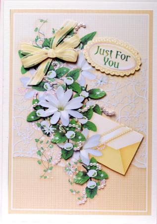 White Floral Spray Decoupage by Kristina Norbat