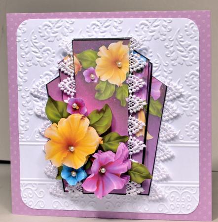 Art Deco Stacker Topper - Petunias by Kristina Norbat