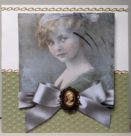 Vintage Lady - Half Circle Side Stacker by Kristina Norbat