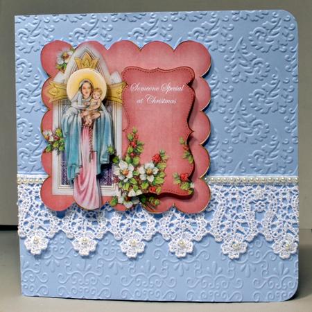 Pink m Mary Someone Special Christmas 8in Scallop Topper by Kristina Norbat