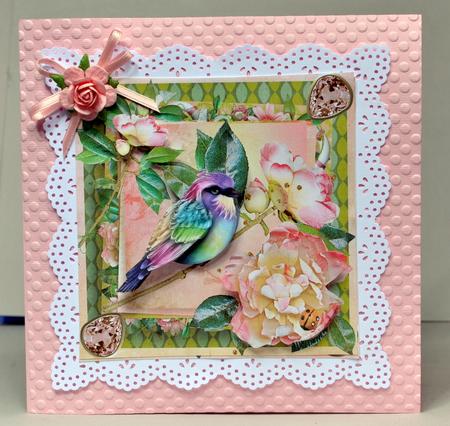 Pretty Jewel Bird Card Topper & Decoupage by Kristina Norbat