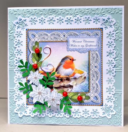 Blue Robin Girlfriend Warm Wishes 8in Sentiment Topper by Kristina Norbat