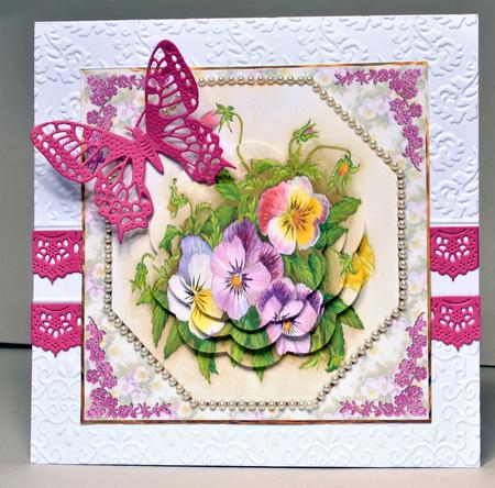 Pansy Octagon Card with Petal Stacker by Kristina Norbat