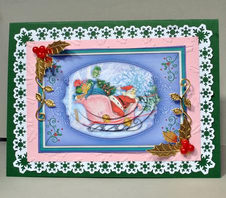 Vintage Christmas Santa's Sleigh Quick Card by Kristina Norbat