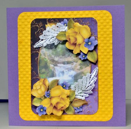 Yellow Summer Roses & Violets on a Golden Frame by Kristina Norbat