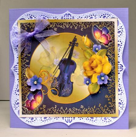 Roses & Music Square Quick Card by Kristina Norbat