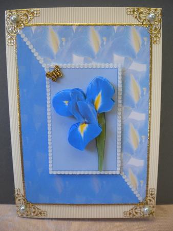 Iris & Pearls Card Front & Decoupage by Kristina Norbat