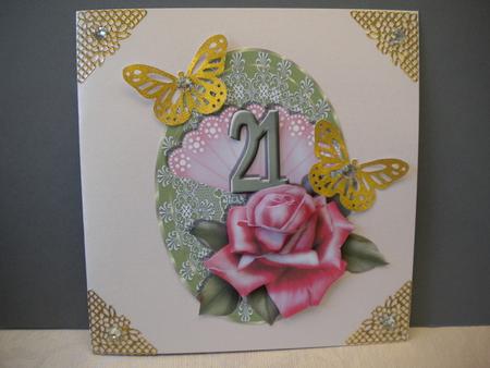 Pink Lemonade 21st Birthday Card Topper by Kristina Norbat