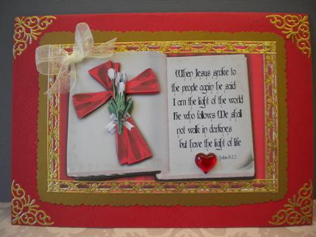 Ribbon Cross Easter Card by Kristina Norbat