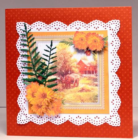8x8 Gathering in the Hay Scene by Kristina Norbat