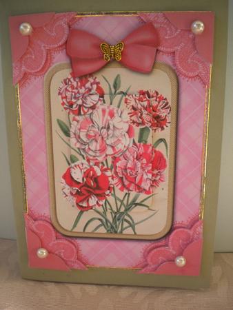 Mixed Carnations A5 Card Front Step by Step by Kristina Norbat