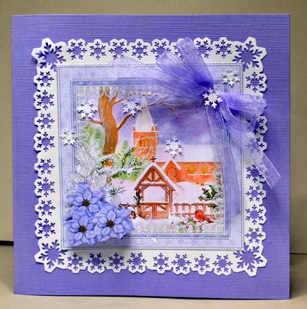 8x8 Lavender Lace and Pearls Christmas by Kristina Norbat