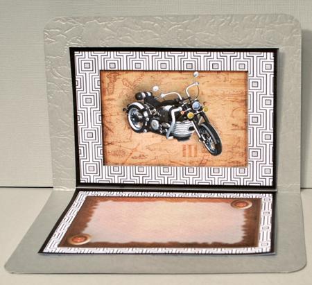 All Occasion Motor Bike Blank Card Insert by Kristina Norbat