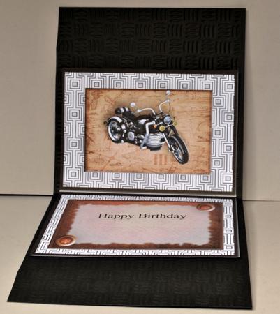 Motor Bike Happy Birthday Insert by Kristina Norbat