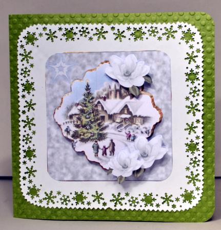 Village Life at Christmas Card with Topper by Kristina Norbat