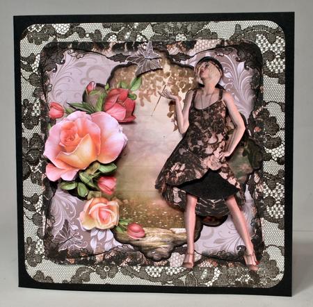 1920 Black and Dusky Pink Flapper Dress Mini Kit by Kristina Norbat