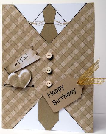 Vest & Tie Card in Tan by Kristina Norbat
