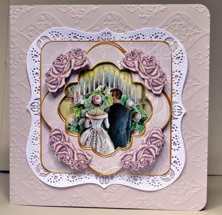 Wedding Couple Lilac Rose 8in Fancy 3D Decoupage Kit by Kristina Norbat