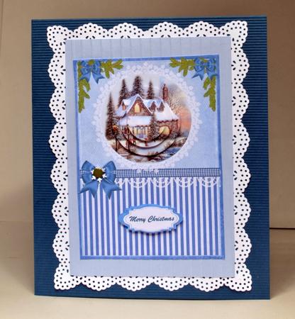 Beautiful Christmas Scene in Blue (pyramarge) by Kristina Norbat