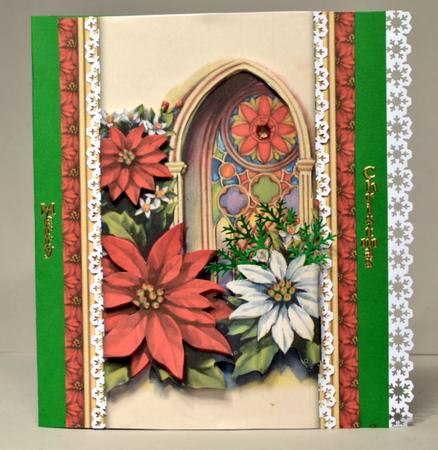Church & Poinsettias A5 Quick Card Ink-saving Mini Kit by Kristina Norbat